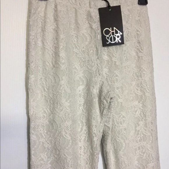 CHASER Lace Bell Bottoms Flares Salt Ivory Large NWT - Picture 5 of 7